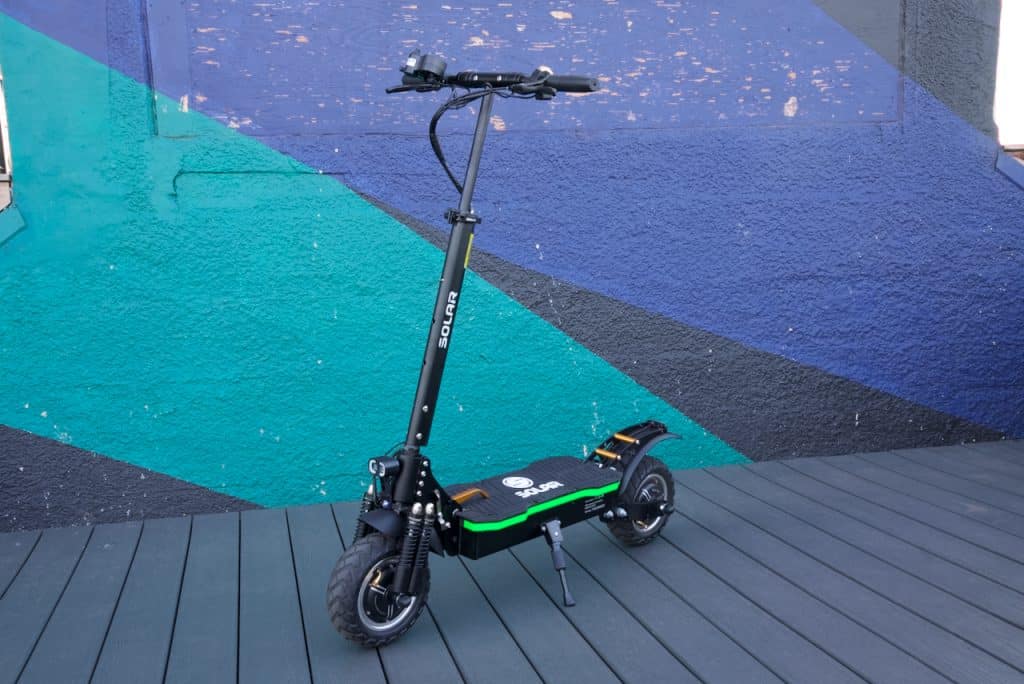 three-quarter shot of the Solar P1 3.0 electric scooter