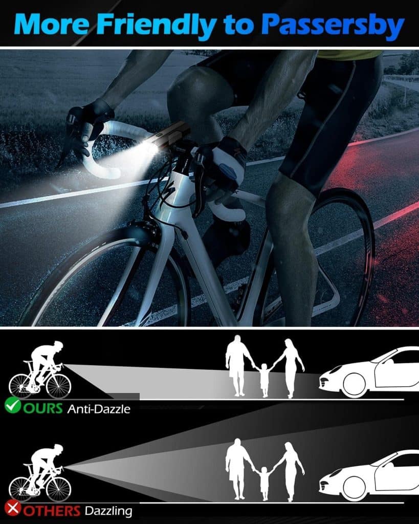 Victoper Bike Light, High Lumens Super Bright Bicycle Light, 6+4 Modes USB Rechargeable Bike Headlight  Tail Light Set, Waterproof Safety Bike Front  Rear Light for Road, Mountain, Night Riding