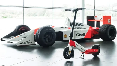 Ayrton Senna’s Legendary 1988 F1 Car Takes E-Scooter Form, Courtesy Pure Electric 1 Pure-and-McLaren-MP4-e-scooter-3